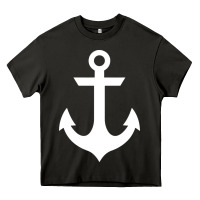 Asphalt preppy nautical anchor Heavy Core Tee - artisFamous