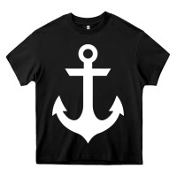 Black preppy nautical anchor Heavy Core Tee - artisFamous