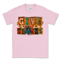 Bubblegum Pink Give Thanks Thanksgiving Classic Tee - FaDigitalArtStudio