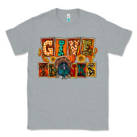 Heather Grey Give Thanks Thanksgiving Classic Tee - FaDigitalArtStudio