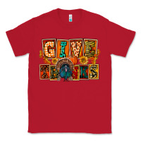 Red Give Thanks Thanksgiving Classic Tee - FaDigitalArtStudio