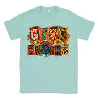 Seafoam Give Thanks Thanksgiving Classic Tee - FaDigitalArtStudio