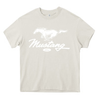 Cream mustang pony script Heavy Core Tee - artisFamous