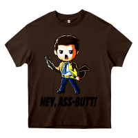 Chocolate Brown hey, ass butt Heavy Core Tee - artisFamous