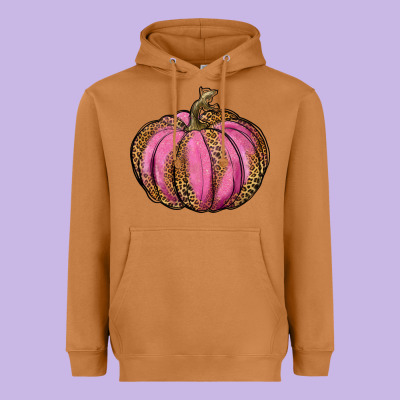 Leopard Cancer Pumpkin Heavyweight Hoodie Designed By Ranaportraitstore