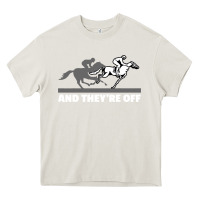 Cream horse racing Heavy Core Tee - artisFamous