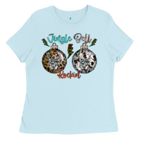 Baby Blue Jingle Bell Rockin Ladies Tee - CowhideDigitalArt