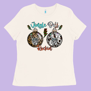 Jingle Bell Rockin Ladies Tee Designed By Cowhidedigitalart