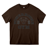 Chocolate Brown power hause gym Heavy Core Tee - artisFamous