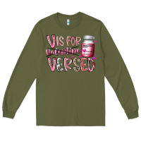 Army Green v is for valentine versed Long Sleeve Tee - RacoonDesign