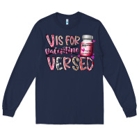 Navy v is for valentine versed Long Sleeve Tee - RacoonDesign