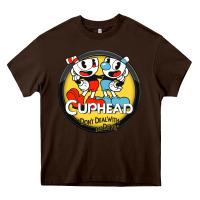 Chocolate Brown Cuphead Heavy Core Tee - artisFamous