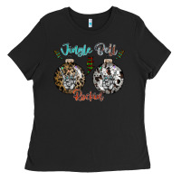 Black Jingle Bell Rockin Ladies Tee - CowhideDigitalArt