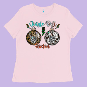 Jingle Bell Rockin Ladies Tee Designed By Cowhidedigitalart