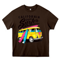 Chocolate Brown california super surf Heavy Core Tee - artisFamous