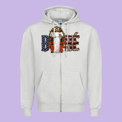 Bebe Jesus Christ Zipper Hoodie Designed By Jasminsmagicworld