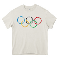 Cream OLYMPIC RINGS Heavy Core Tee - artisFamous