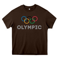 Chocolate Brown OLYMPIC RINGS Heavy Core Tee - artisFamous