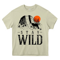 Stay Wild Illustration With Mountain Heavy Core Tee | Teevron