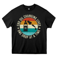Black CBD Oil Changing Lives Heavy Core Tee - artisFamous