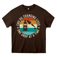 Chocolate Brown CBD Oil Changing Lives Heavy Core Tee - artisFamous