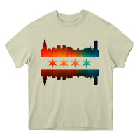 Chicago Flag Skyline Heavy Core Tee | Teevron
