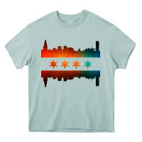 Arona chicago flag skyline Heavy Core Tee - artisFamous