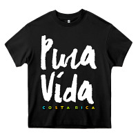 Black costa rica pura vida Heavy Core Tee - artisFamous