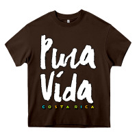Chocolate Brown costa rica pura vida Heavy Core Tee - artisFamous