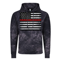 Cloud Black thin red line American flag metal floor Vintage Hoodie - Artiststas