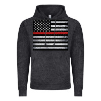 Vintage Black thin red line American flag metal floor Vintage Hoodie - Artiststas