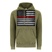 Vintage Olive thin red line American flag metal floor Vintage Hoodie - Artiststas