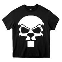 Black crazy beaver skull Heavy Core Tee - artisFamous