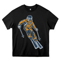 Black born to ski Heavy Core Tee - artisFamous