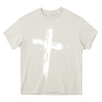 Cream cross Heavy Core Tee - artisFamous