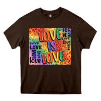 Chocolate Brown Pride love is love Heavy Core Tee - FaDigitalArtStudio