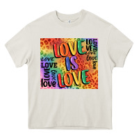 Cream Pride love is love Heavy Core Tee - FaDigitalArtStudio