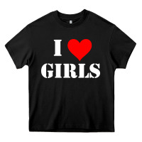 Black i love girls Heavy Core Tee - artisFamous