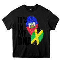 Black jamaican and haitian mix flag dna heritage Heavy Core Tee - artisFamous