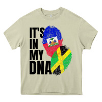 Jamaican And Haitian Mix Flag Dna Heritage Heavy Core Tee | Teevron