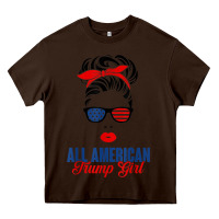 Chocolate Brown all american trump girl Heavy Core Tee - artisFamous