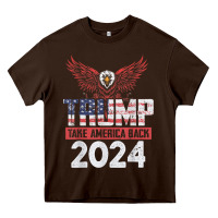 Chocolate Brown trump 2024 take america back Heavy Core Tee - artisFamous