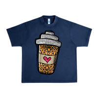 Navy leopard glitter coffee cup Urban Heavy Tee - Jasminsmagicworld