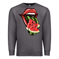 Charcoal Heather Watermelon Tongue Premium Sweatshirt - Jasminsmagicworld