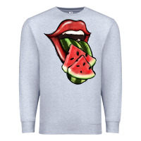 Heather Grey Watermelon Tongue Premium Sweatshirt - Jasminsmagicworld