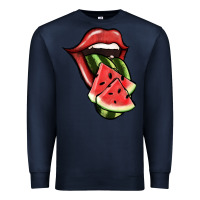 Navy Watermelon Tongue Premium Sweatshirt - Jasminsmagicworld