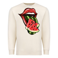 Sandshell Watermelon Tongue Premium Sweatshirt - Jasminsmagicworld
