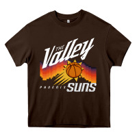 Chocolate Brown the valley oop phoenix basketball retro sunset basketball t shirt Heavy Core Tee - artisFamous
