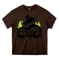 Chocolate Brown snowmobile throttle Heavy Core Tee - artisFamous
