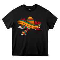 Black maracas sombrero mexican Heavy Core Tee - artisFamous